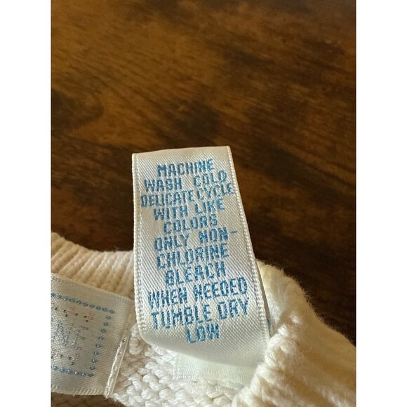 Vintage Le Mine Baby Cardigan White With Floral Embroidery & Yellow Buttons 3mth - Picture 10 of 16